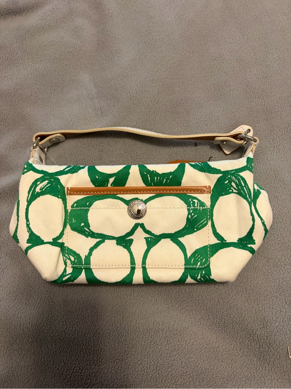 Vintage Coach Green Scribble Hampton Weekend Bag - Y2K